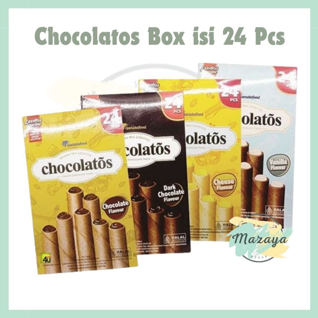 

CHOCOLATOS LONG DARK COKLAT I CHOCOLATE I VANILLA I SWEET CHEESE ISI 24 PCS - MAZAYA HOMESTORE