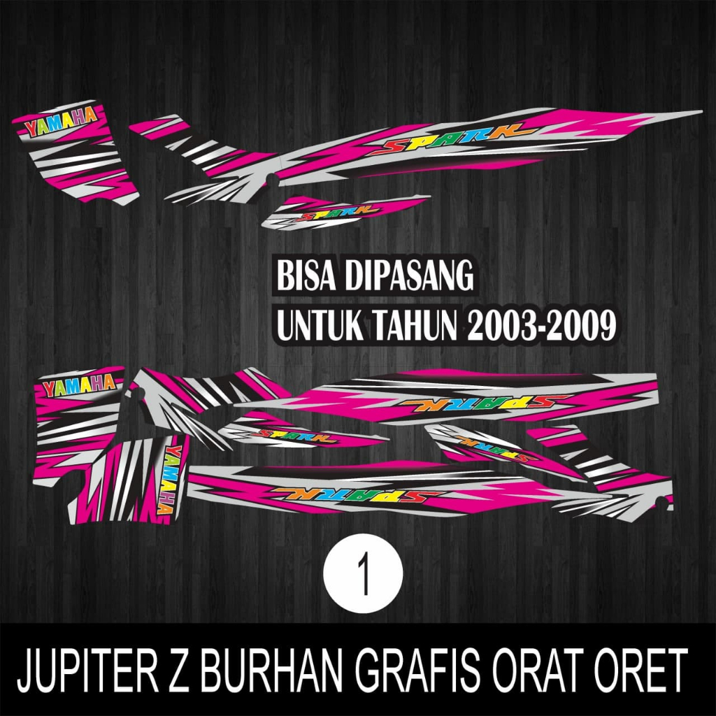 STIKER STRIPING VARIASI MOTOR YAMAHA JUPITER Z LAMA BURHAN TAHUN 2003-2009 GRAFIS MOTIF ORATORETT