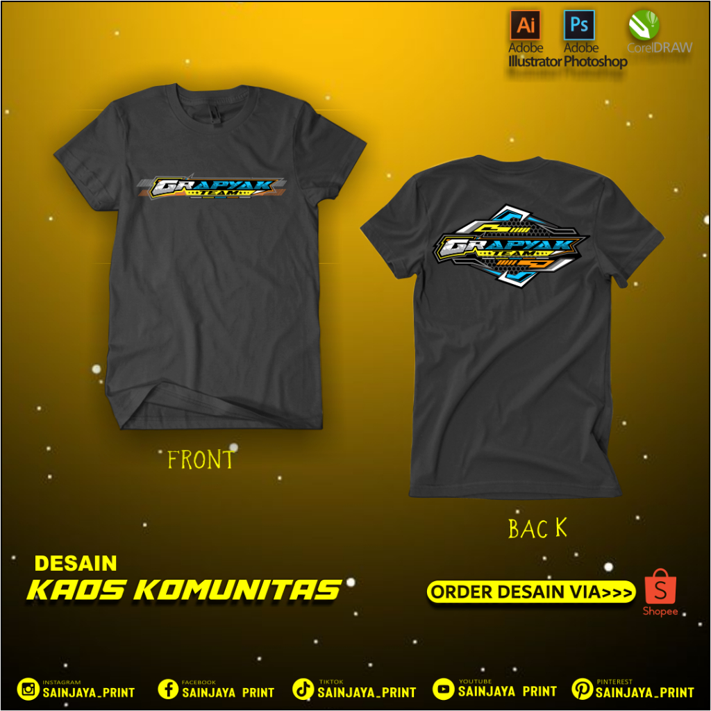 JASA DESAIN KAOS KOMUNITAS KEREN,KAOS KELAS,KAOS RACING