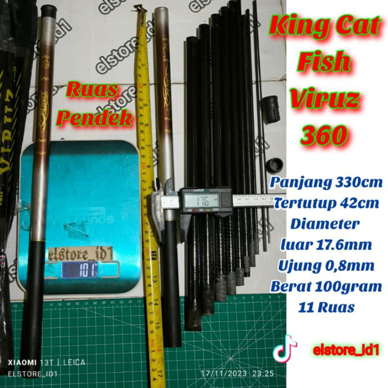 Joran Tegek Cenul Pancing RUAS ROS PENDEK 42 cm King Cath Fish VIRUZ 450 360 240 210 180 Desain Baru