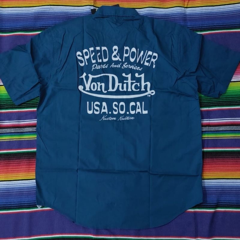 WORKSHIRT - VON DUTCH - BIRU ORIGINAL XL