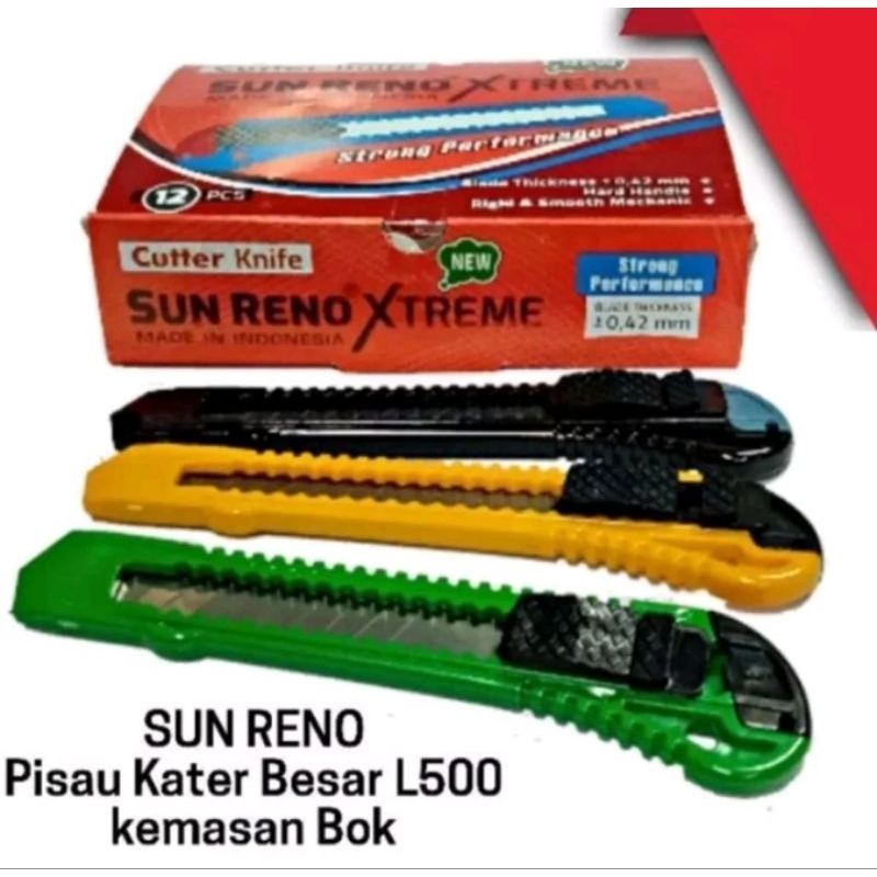 

Pisau Cutter Besar SUN RENO XTREME Kamasan Box isi 12 pcs