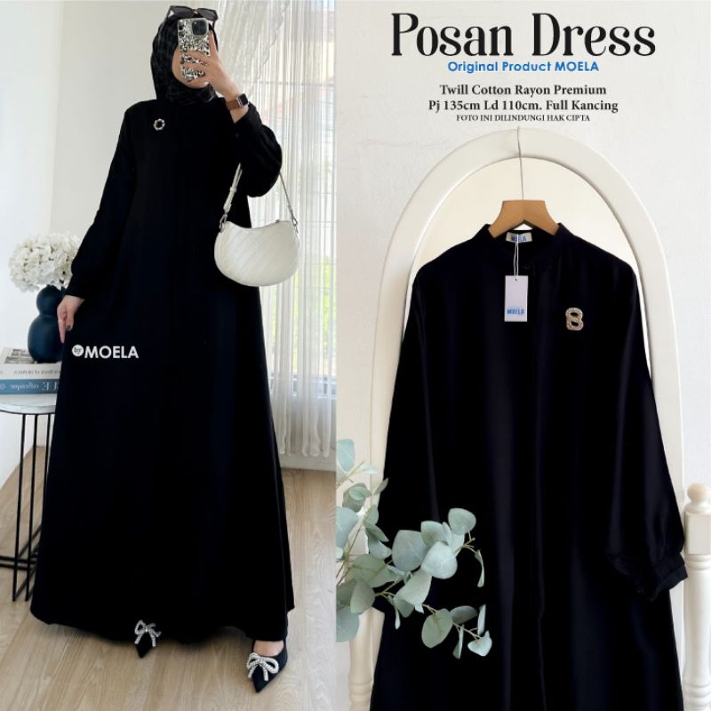POSAN DRESS ORI BY MOELA • GAMIS RAYON POLOS PREMIUM