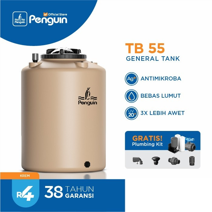 TOREN TANGKI AIR - PENGUIN - TB55 - 520 LITER - CREAM
