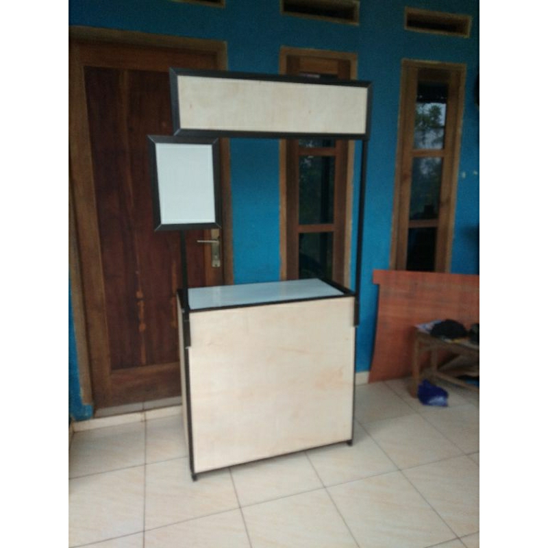 Booth Portable aluminium es teh, seblak, cilok, event, bazar, display, pasar, meja aluminium