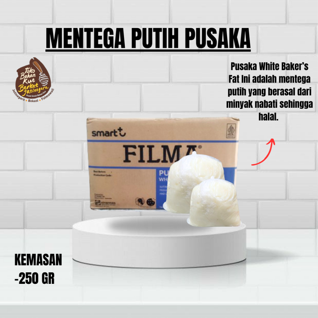 

MENTEGA PUTIH PUSAKA 250 GR / MARGARIN WHITE BAKERS FAT / PUTIH LOKAL