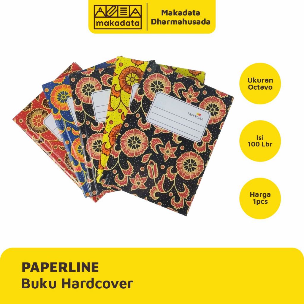 

BUKU TULIS HARDCOVER PAPERLINE UKURAN OCTAVO A6 ISI 100 LEMBAR