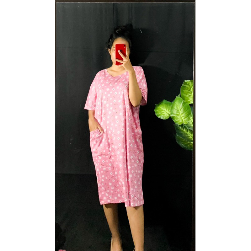 Daster Kekinian,Daster Wanita dewasa Jumbo Spandek Motif Bunga