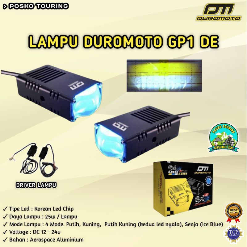 Lampu Sorot Duromoto GP1 DE Demon Eyes Cahaya Putih Kuning Lampu Mobil Lampu Motor Grill Mobil