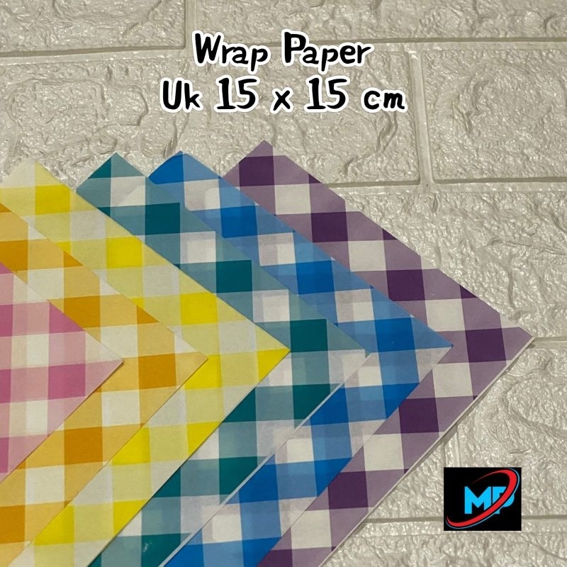 Wrap Paper / Baking Paper Motif KOTAK SERBET uk 15 x 15 cm ~ 50 PCS. LEBIH TEBAL 41 GSM