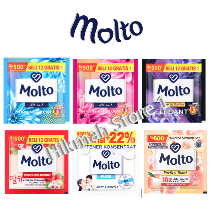 Molto pure Baby Putih Pengharum pakaian sachet isi 12 pcs 500 an