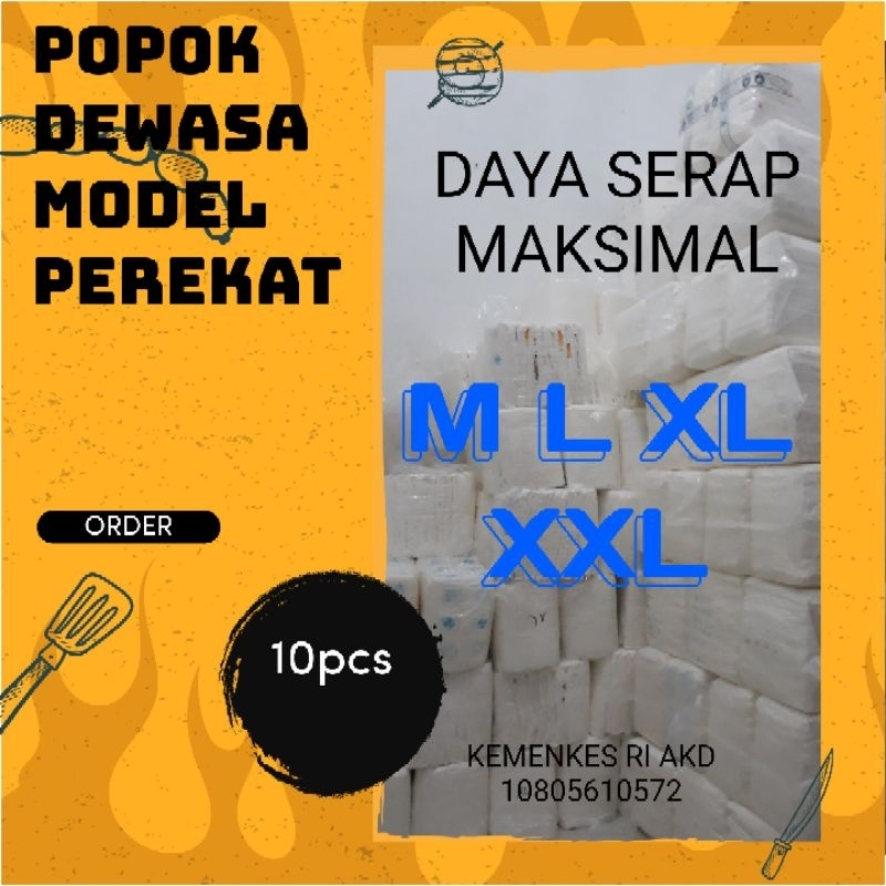 POPOK DEWASA MODEL PEREKAT UKURAN XXL ISI 10PCS