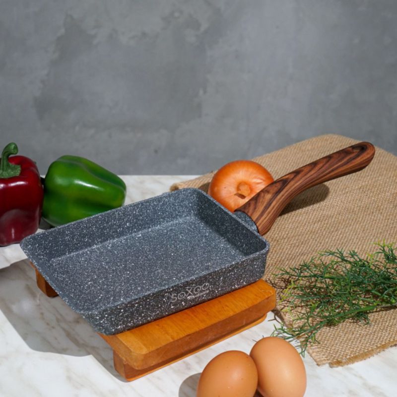 Soxoo Omelette tamagoyaki Square Pan 18 cm  panci tamagoyaki wajan kotak anti lengket