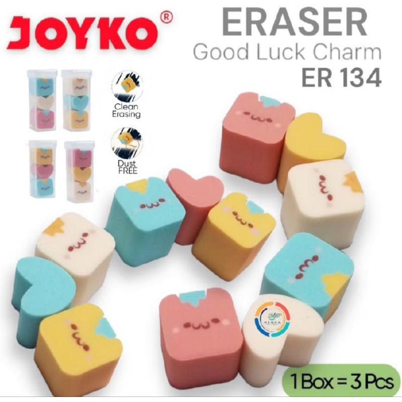 

ERASER/PENGHAPUS PENSIL JOYKO ER-134 GOODLUCK CHARM (1 PAK ISI 3 BIJI)