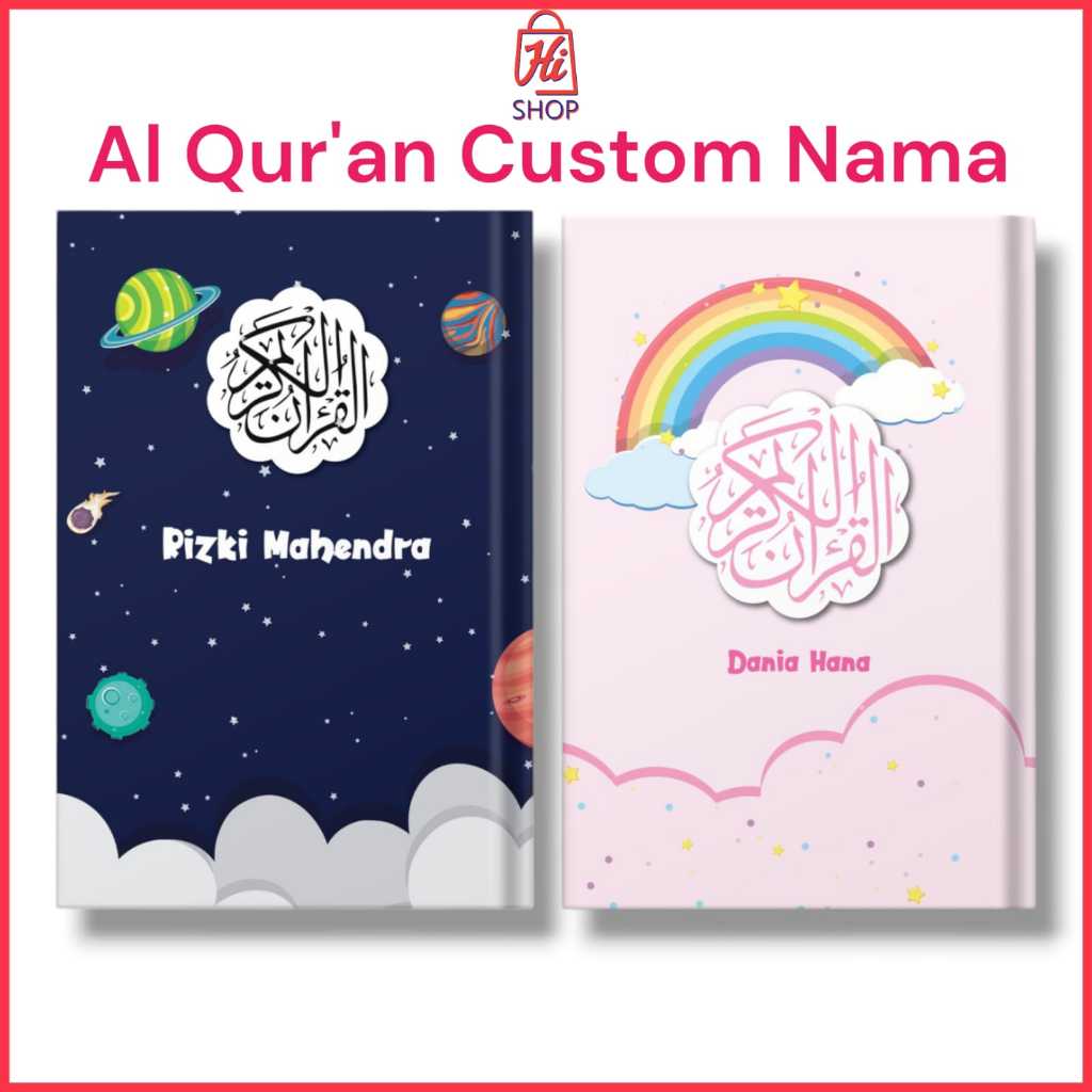 Al Quran Terjemah & Latin Terlengkap Custom Nama Aesthetic Hard Cover