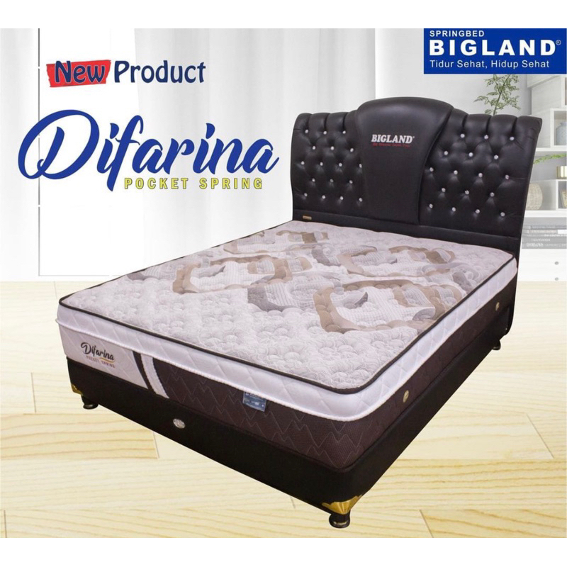 SPRINGBED BIGLAND DIFARINA NEW FREE BANTAL BISA CUSTOM UKURAN KHUSUS