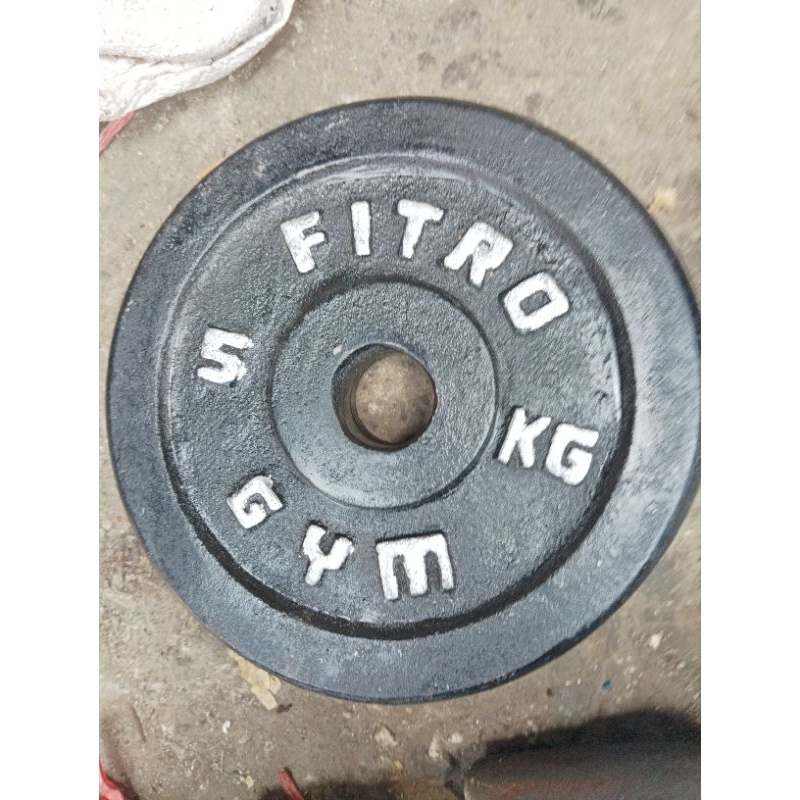 barbell plate besi utuh solid beban 5kg per pasang / dumbell iron plate 5kg lubang 30mm aman awet be