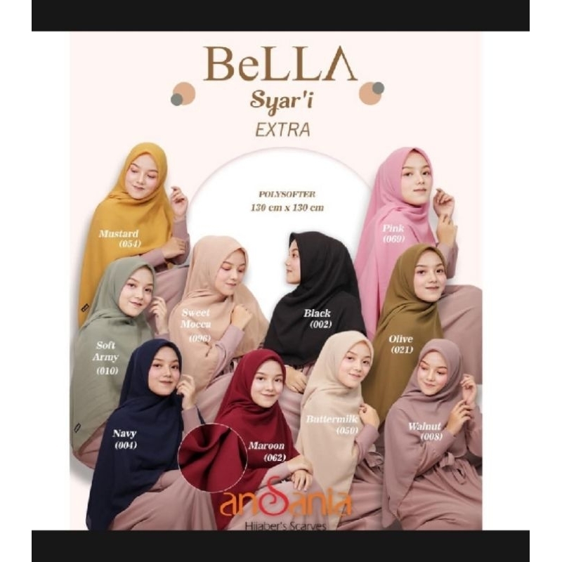 jilbab segiempat Bella syari'i kerudung segiempat Bella syari'i hijab segiempat Bella syari'i