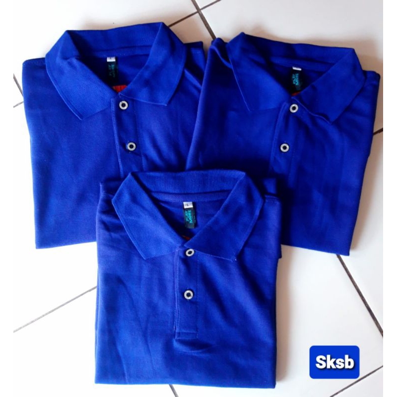 kaos polo grosir / kaos polo biru benhur/biru bca / kaos polo kerja / kaos polo formal berkerah