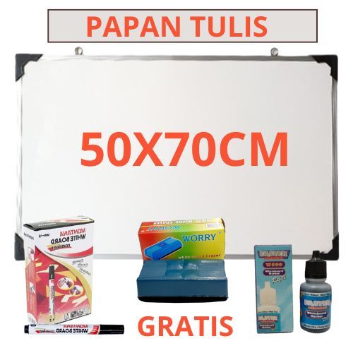 

Papan Tulis Whiteboard 50x70 Gratis Spidol, Penghapus Dan Tinta