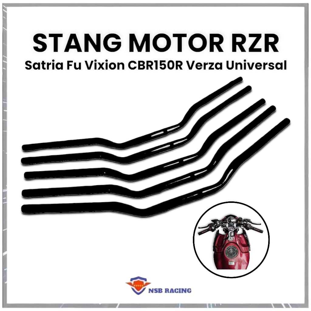Stang RZR Stir Motor Model Variasi Racing PNP Ninja R15 Satria Fu Vixion CBR150R Verza Universal Sem