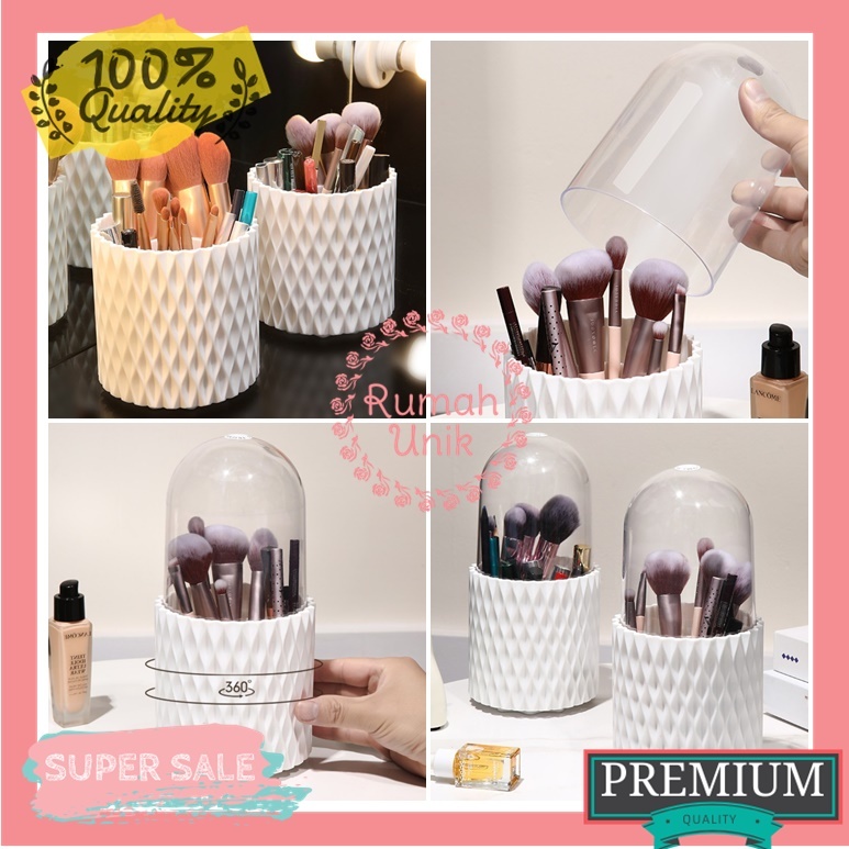 Tempat Brush Make Up Tempat Kuas Make Up Putar 360 Derajat Dengan Tutup RKP021