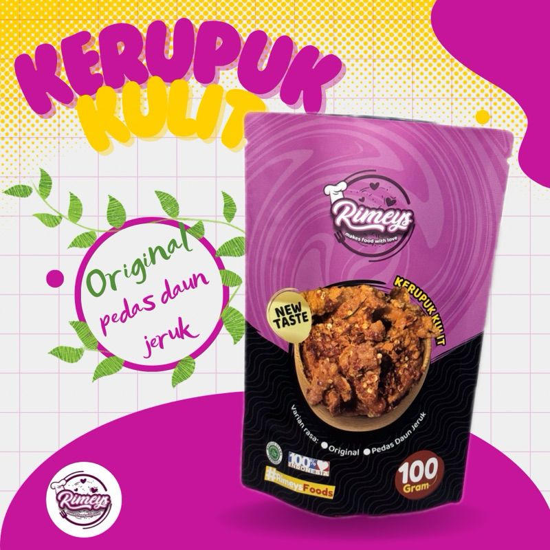 

keripik kulit ayam Original dan pedas daun jeruk