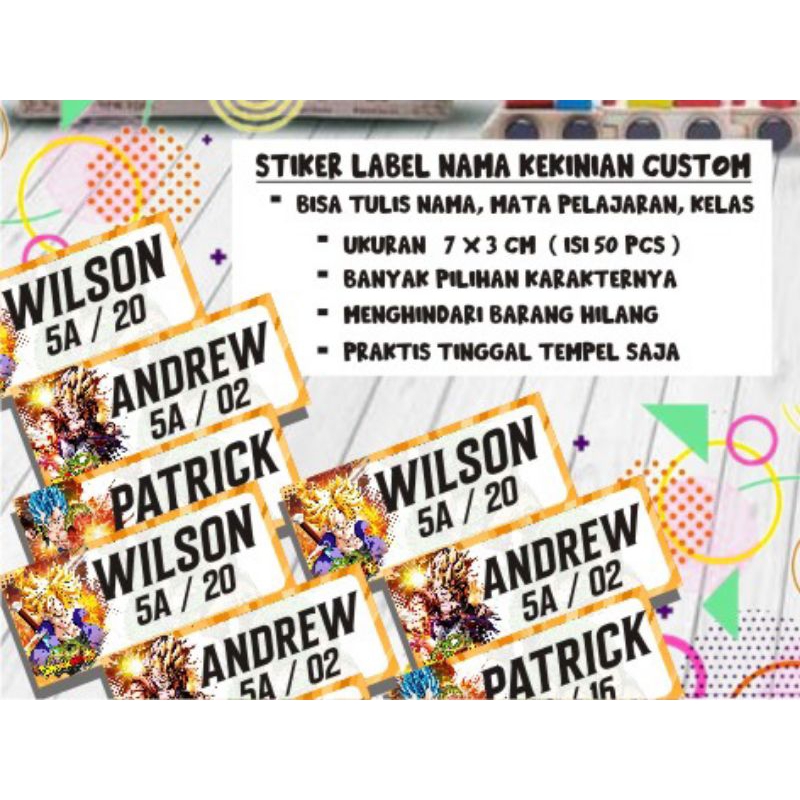 

Stiker Label Nama Baru Termurah Kekinian Modern Custom Isi 50 pcs