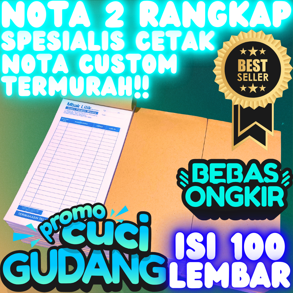 

NOTA CUSTOM 2 PLY TERMURAH GRATIS DESAIGN ISI 100 LEMBAR KWITANSI TOKO OLSHOP DAN LAUNDRY