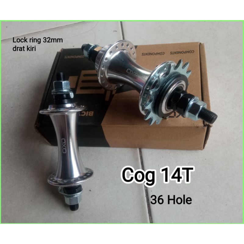 Hub Freehub Sepeda Fixie BMX Cog 14T Bearing Alloy Tromol Sepeda