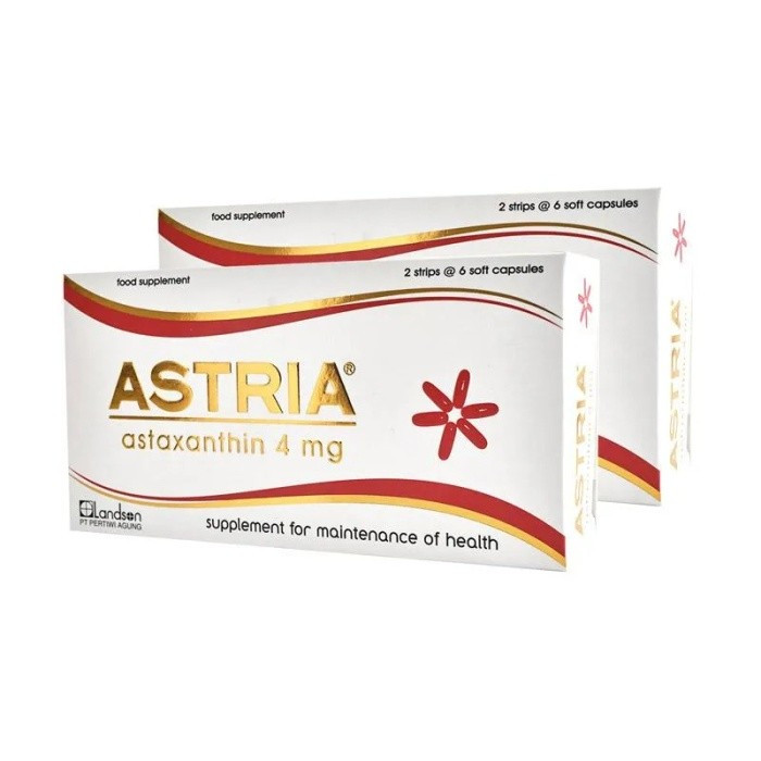 Astria Astaxanthin 4mg Tablet STRIP isi 4 Tablet / Vitamin & Suplemen Kecantikan