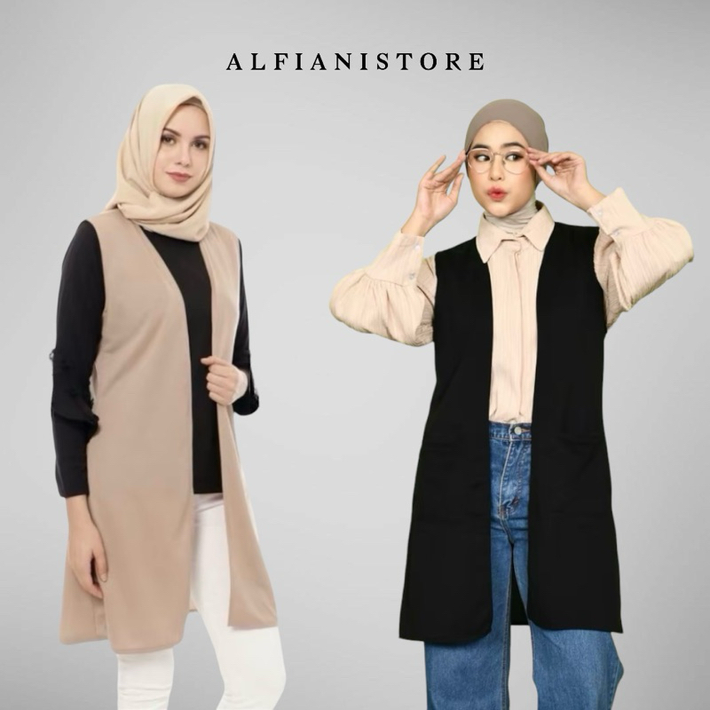 OUTER PENDEK WANITA TANPA LENGAN / OUTER PLAIN KONDANGAN TANPA LENGAN