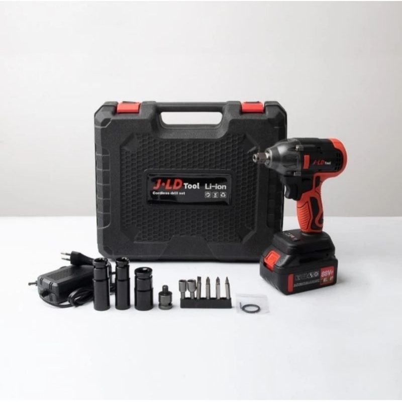 JLD IMPACT WRENCH CORDLESS MESIN BOR 88V 2 BATERAI JV88