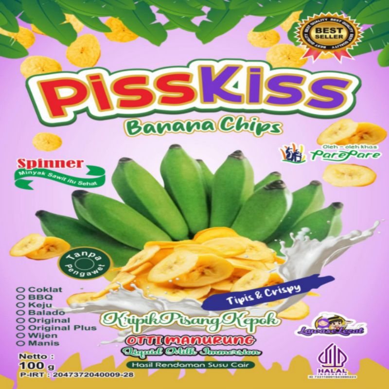 

kripik pisang kepok rendaman susu tanpa pengawet parepare/pisskiss