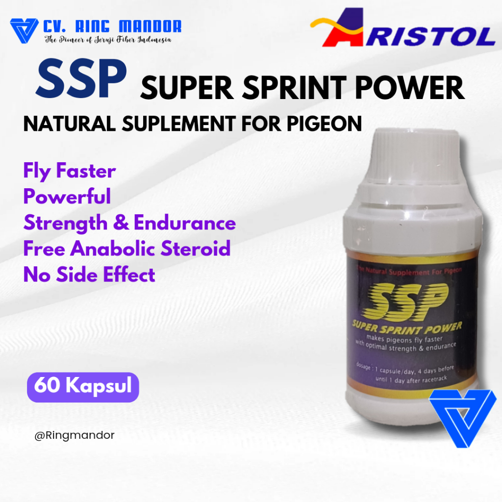 JAMU SSP ARISTOL - SUPER SPRINT POWER ISI 30caps VUTAMIN MERPATI SPRINT DAN TENAGA MAKSIMAL