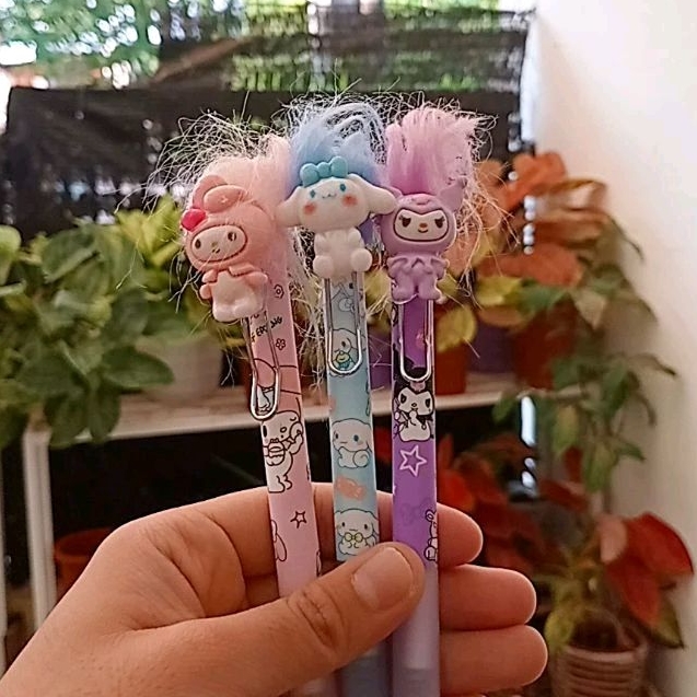 

Cartoon Pen Variasi Rambut Diatas Kepala Karakter Sanrio My Melodi Kuromi Cinamorol Lucu