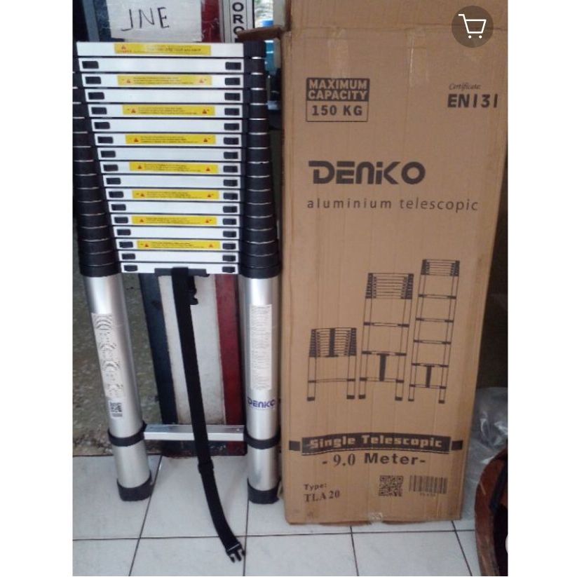 Tangga Lipat Alumunium Teleskopik 9 Meter Denko