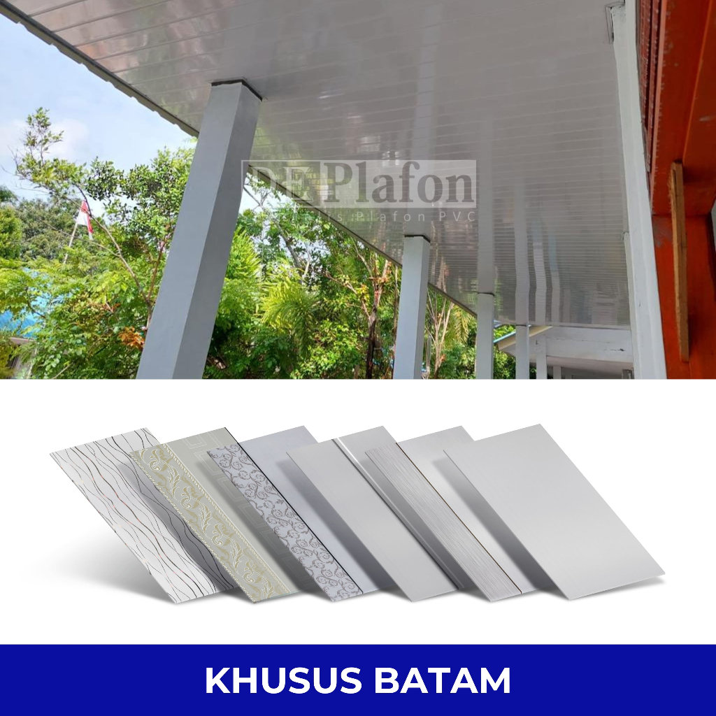 DE White Series Plafon PVC 6 Meter Tanpa Lem Motif Putih | DE Plafon Batam