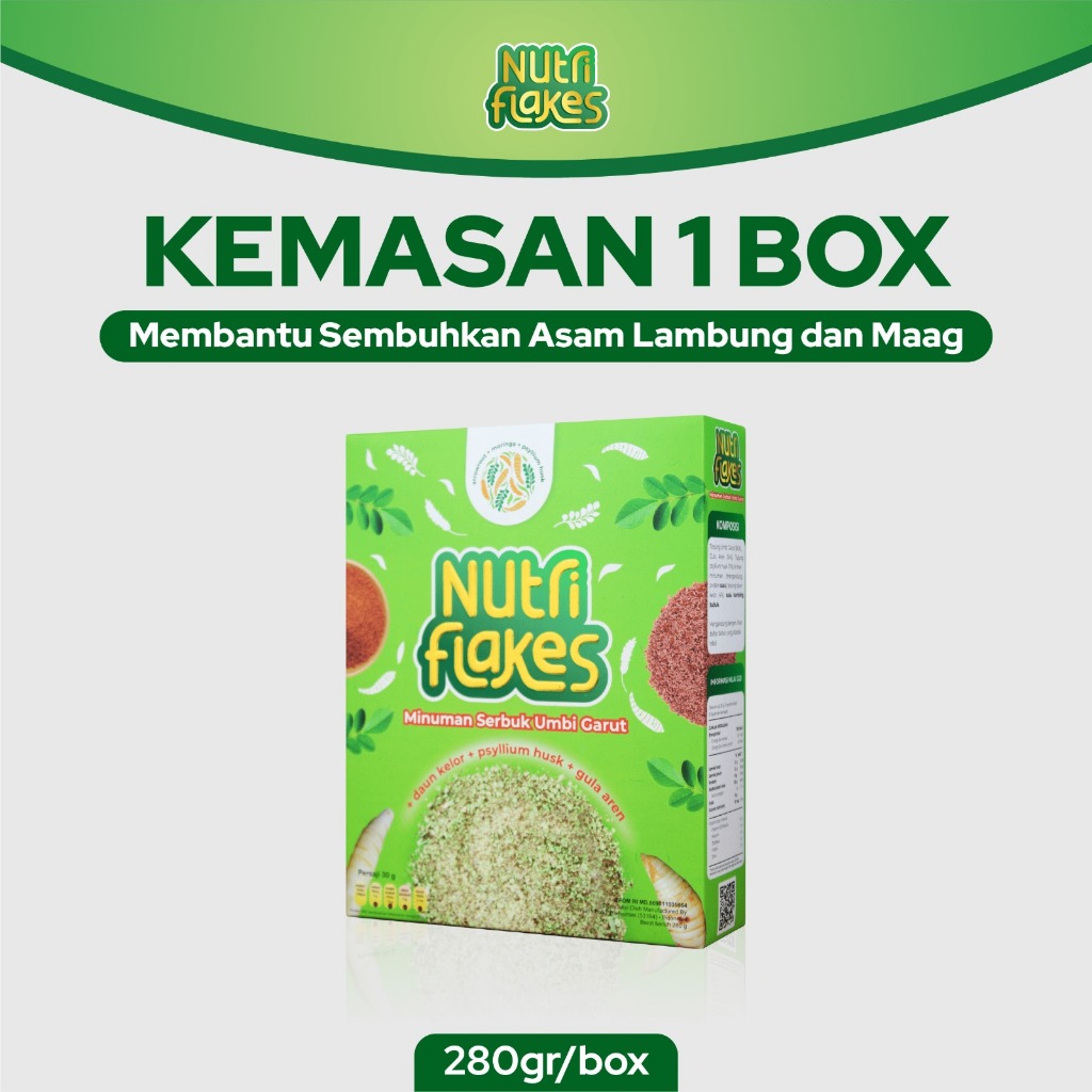 

Nutriflakes Umbi Garut Asam Lambung 1 Box