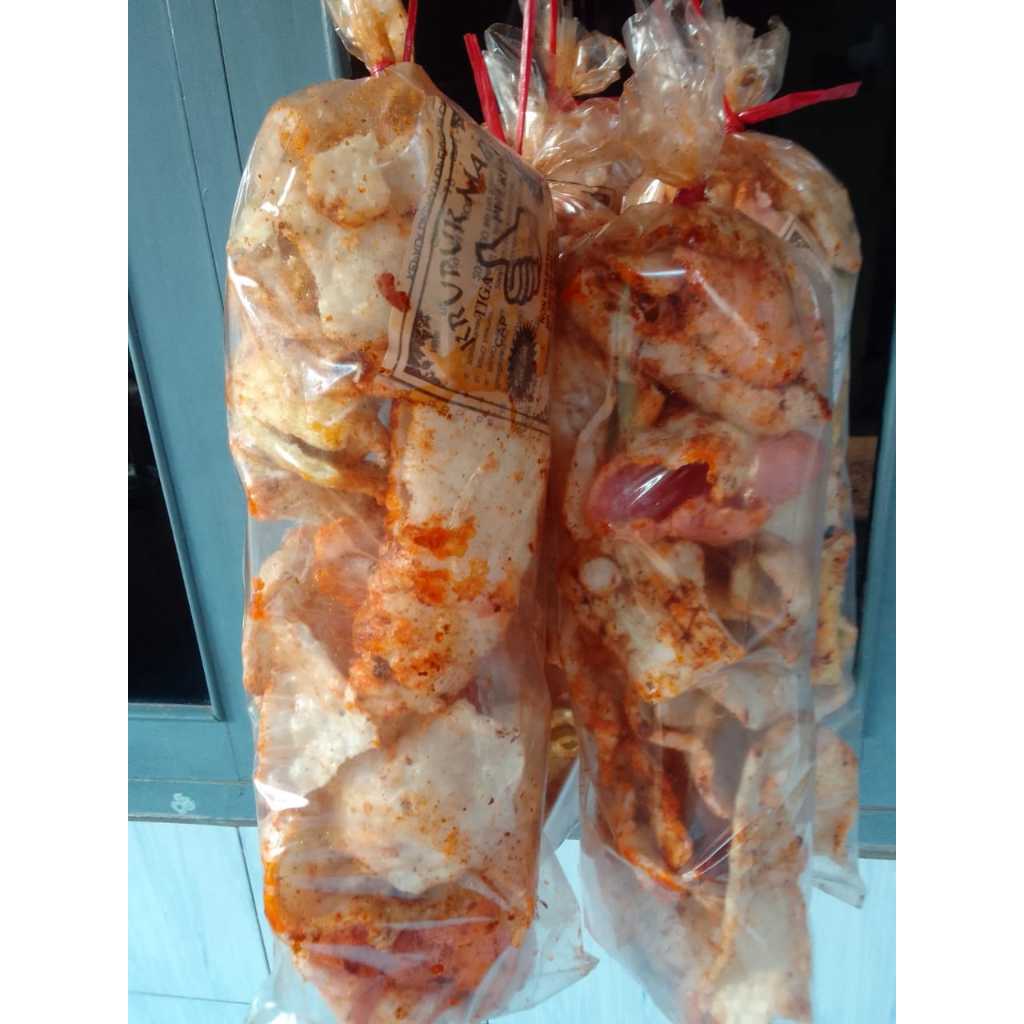 

[ 4 BUNGKUS ] KERUPUK TAYAMUM PEDAS KHAS CIREBON FREE DUS+BUBBLE WARP