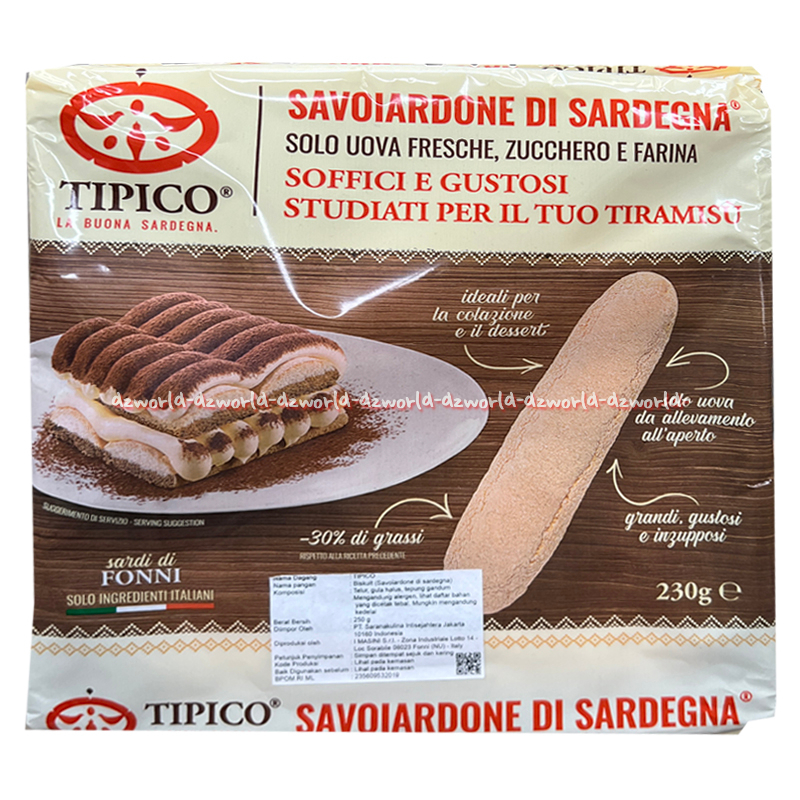 

Tipico Savoiardone Di Sardegna 230gr Kue Rasa Tiramisu Whipping Cream Chocolate
