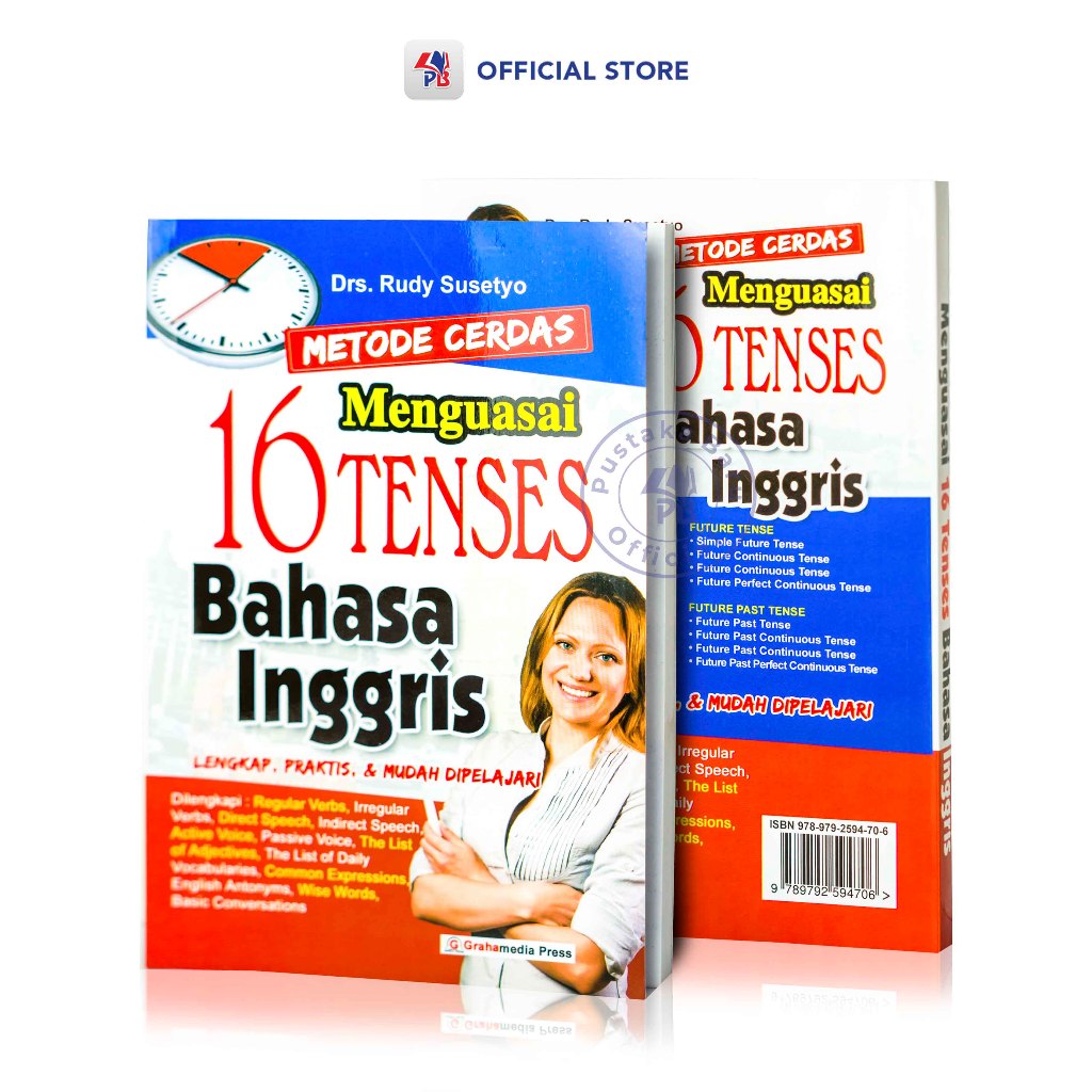 Buku Bahasa Inggris / Metode Cerdas Menguasai 16 Tenses Bahasa Inggris Lengkap, Praktis & Mudah Dipe