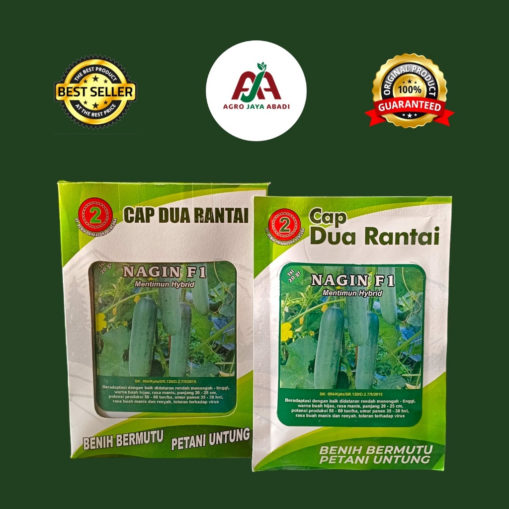 benih / bibit mentimun / timun nagin f1 20 gram cap dua rantai
