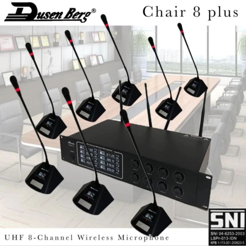 Mic Wireless Meja Podium Conferance Isi 8 Mic Dusenberg Chair 8 Channel Original TERBAIK