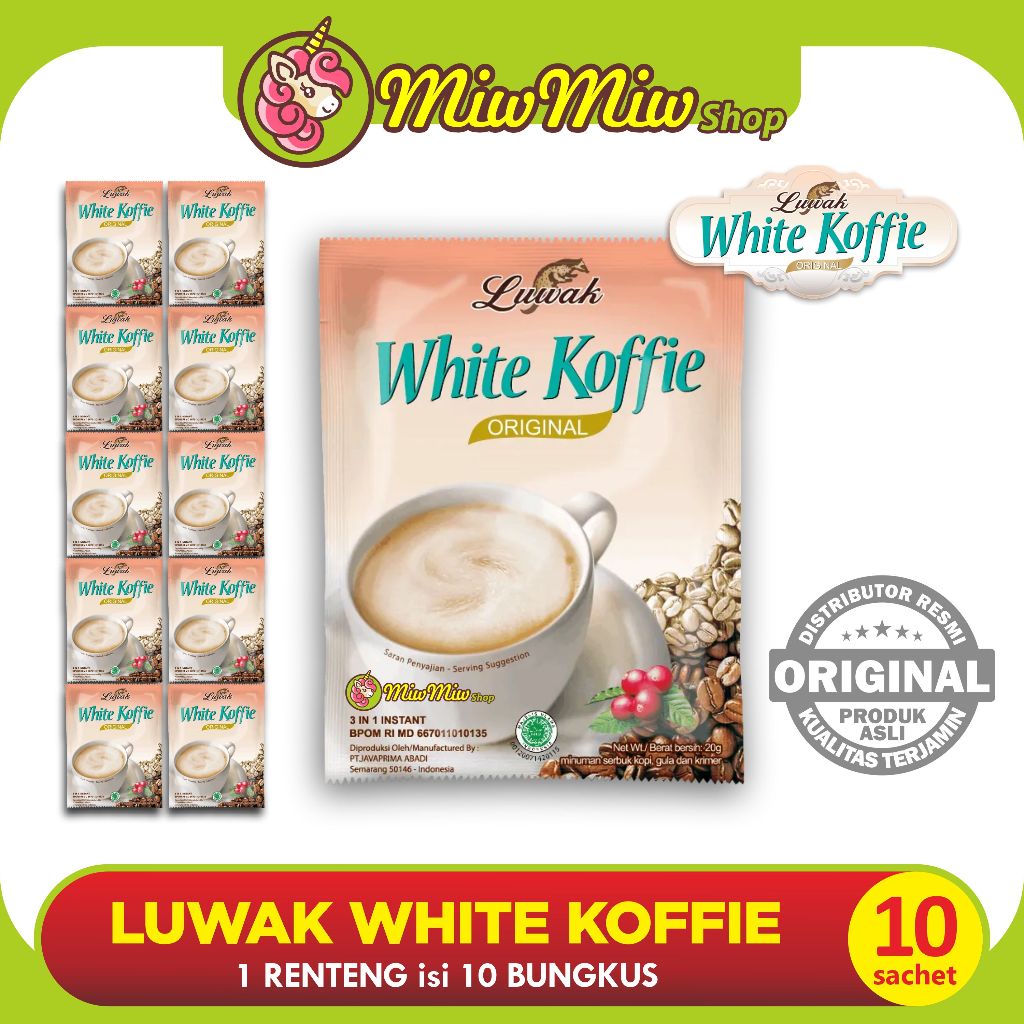 

LUWAK White Koffie Original (Kopi Instan 3 in 1 - White Coffee, Gula & Krimer)