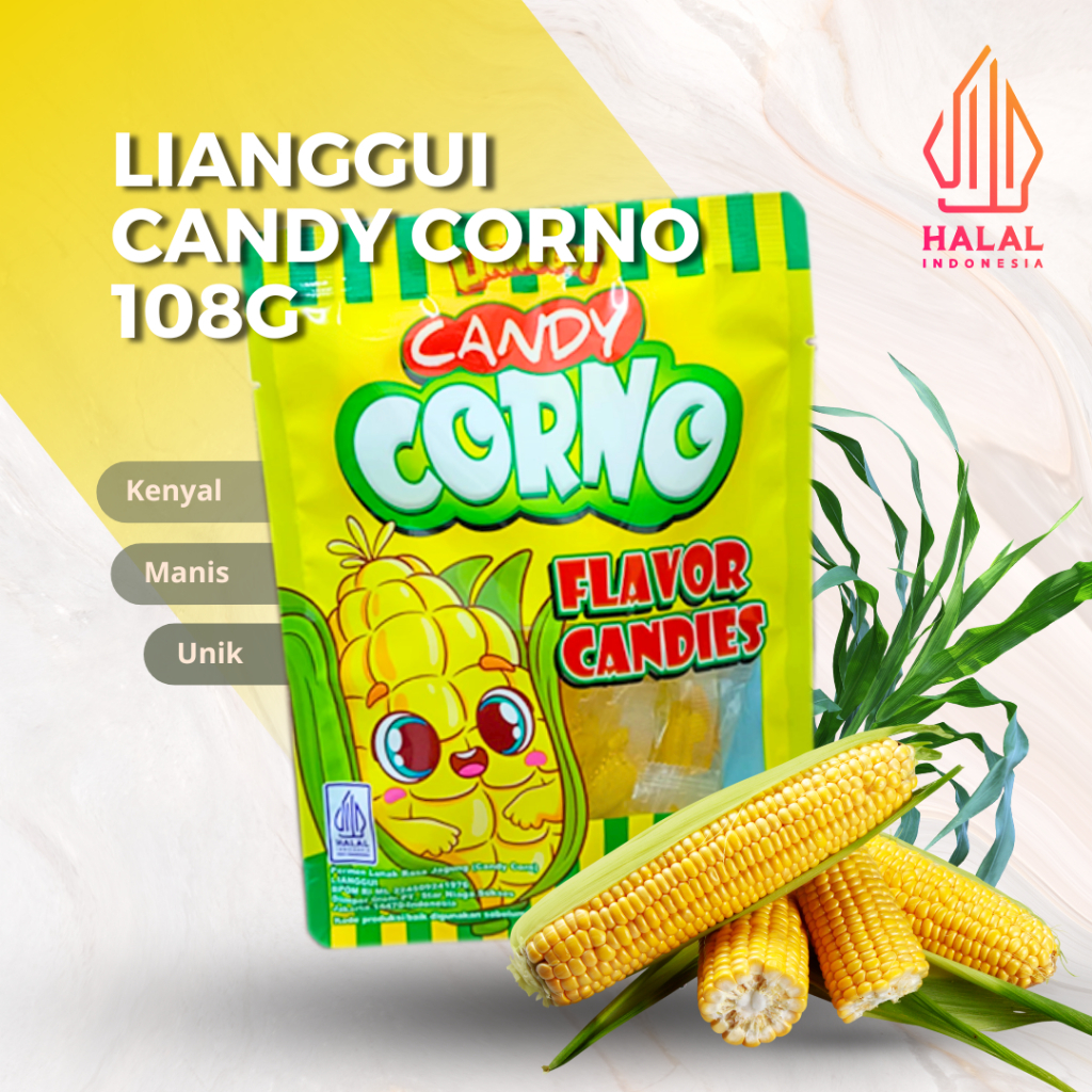 

CANDY / SNACK IMPORT / PERMEN LUNAK / PERMEN JELLY / PERMEN RASA JAGUNG / SWEETS LIANGGUI CANDY CORNO 108GR