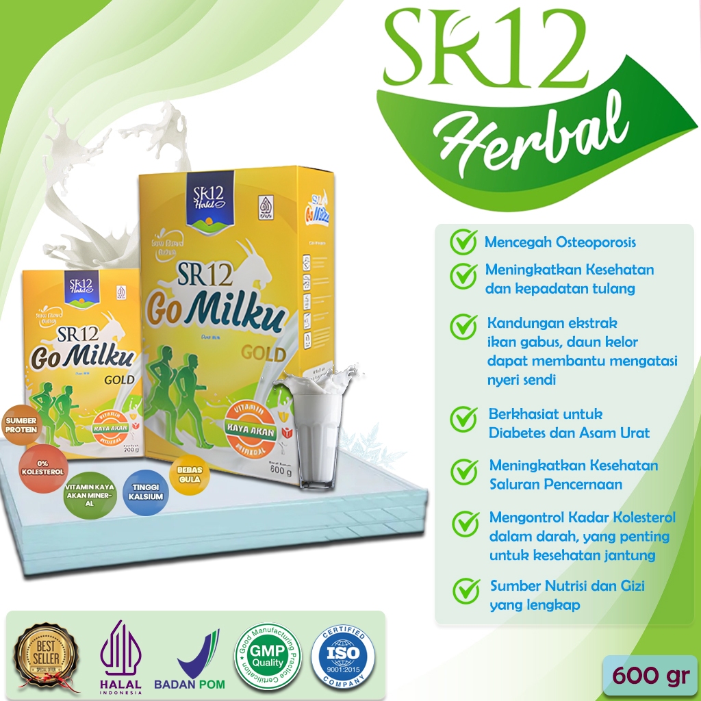 

Susu Go Milku Gold SR12 untuk kesehatan tulang, daya tahan tubuh, pencernaan energi dan stamina