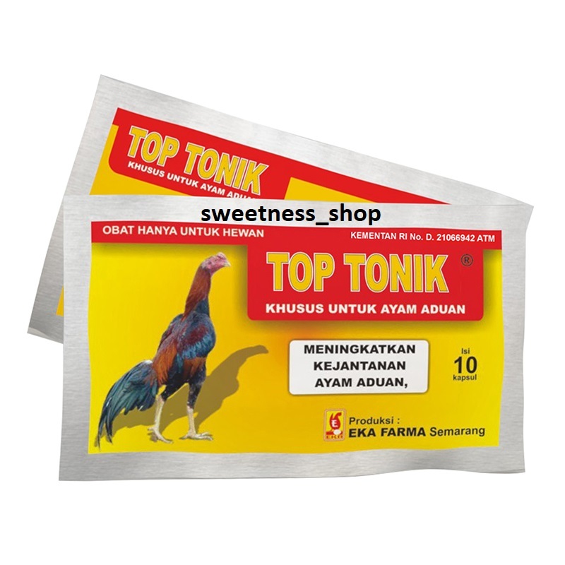 TOP TONIK 10 KAPSUL EKA FARMA Top Tonic Meningkatkan Kejantanan Ayam Aduan lIke Super Top Vit Top - 