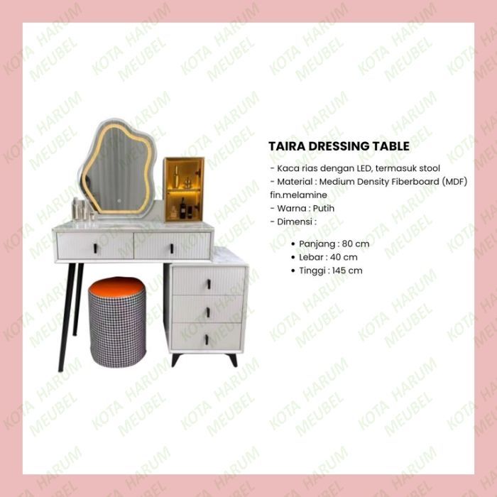 meja rias mewah emas marmer meja rias putih meja rias lucu pakai lampu minimalis modern murah taira 