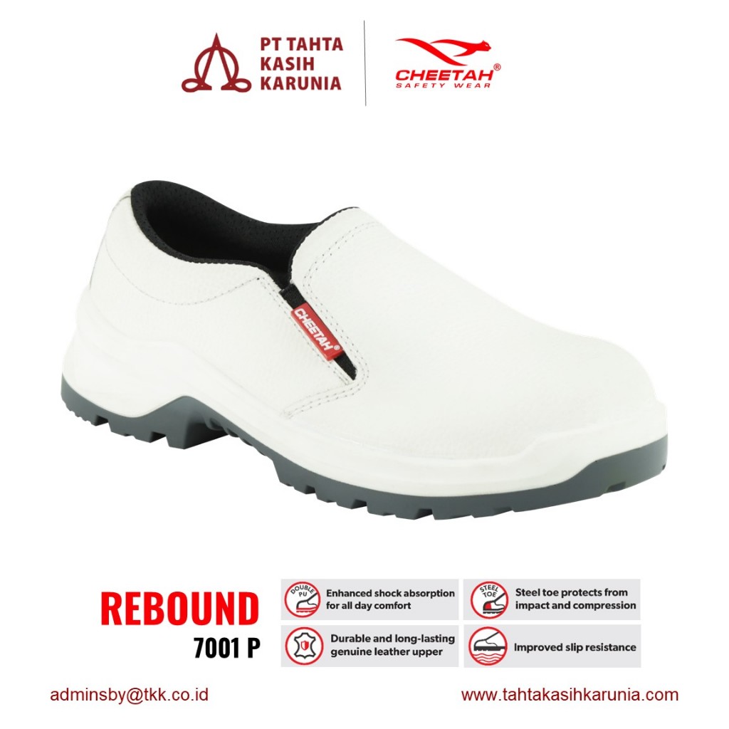 CHEETAH Safety Shoes 7001 Rebound White (Sepatu Safety Putih)